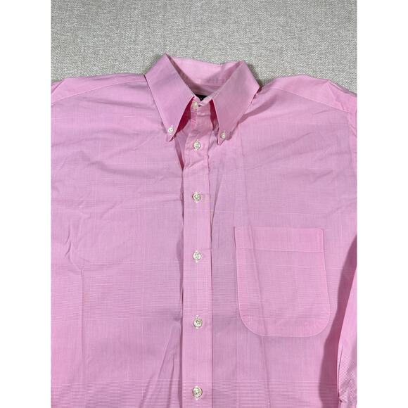 Gitman Bros. Men Large Pink Plaid Long Sleeve Button Front Preppy Collared Shirt - Picture 8 of 8